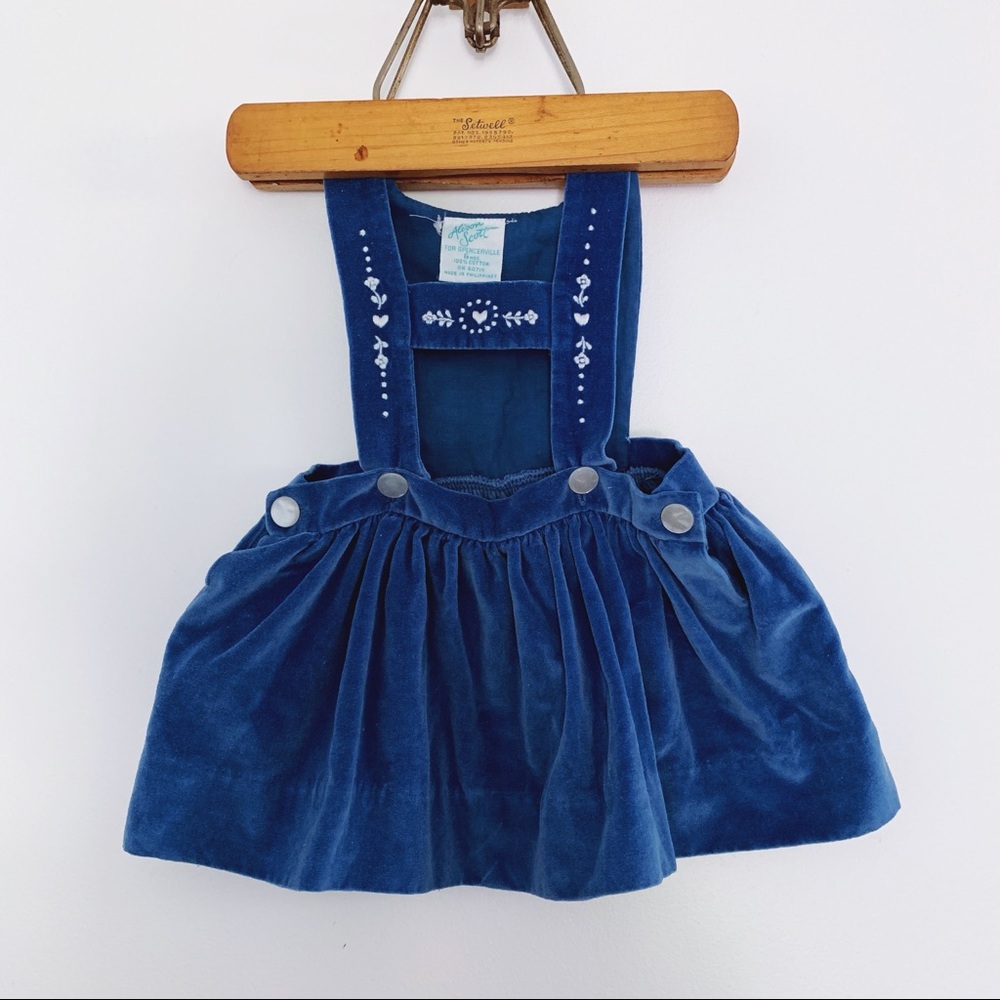 Vintage velvet Alison Scott overall dress